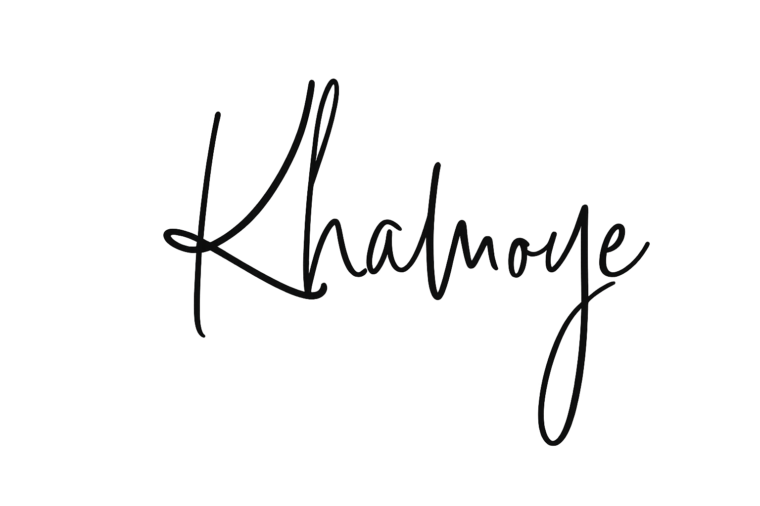 Khamoye cursive signature