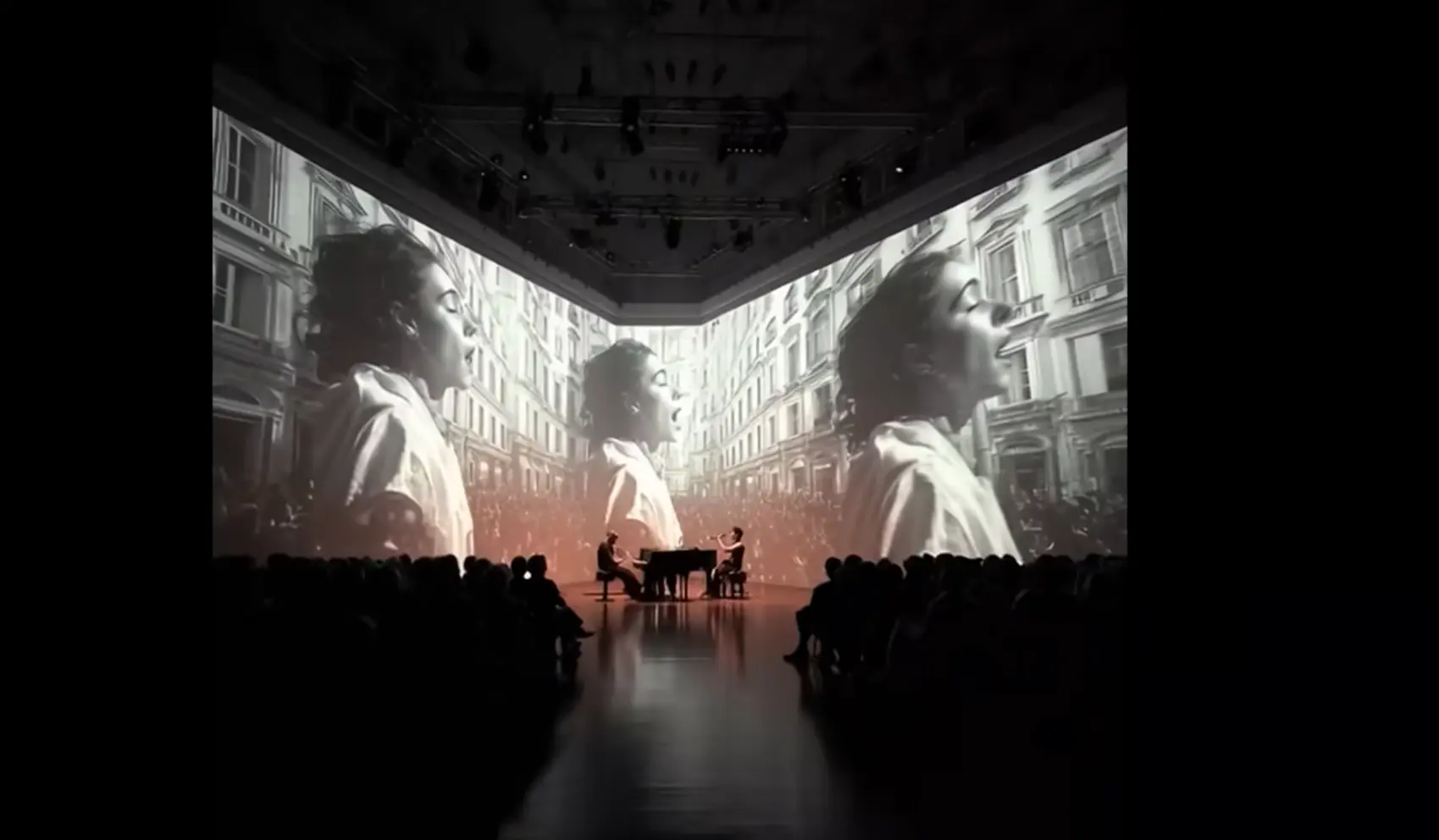 Performers during a live stage production