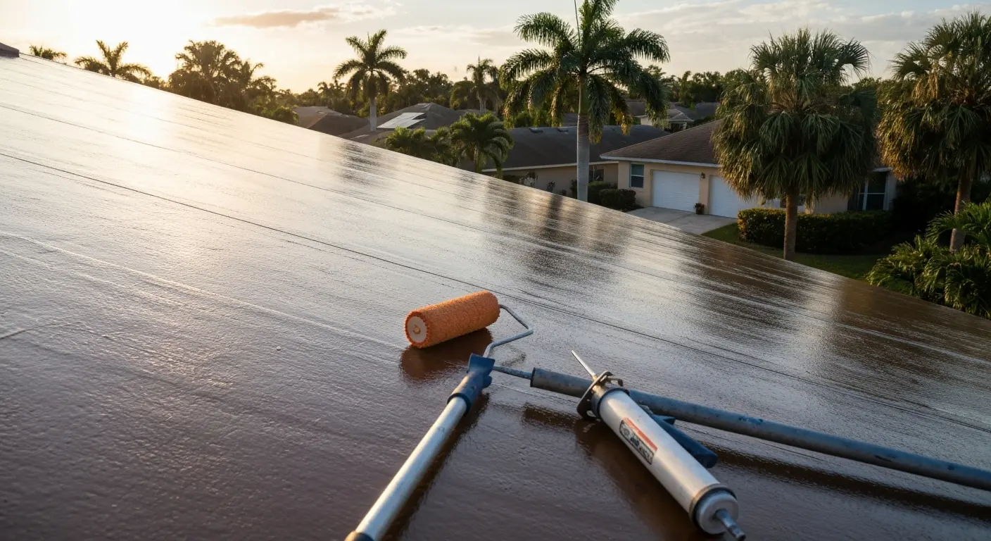 Roof coating application in Golden Gate