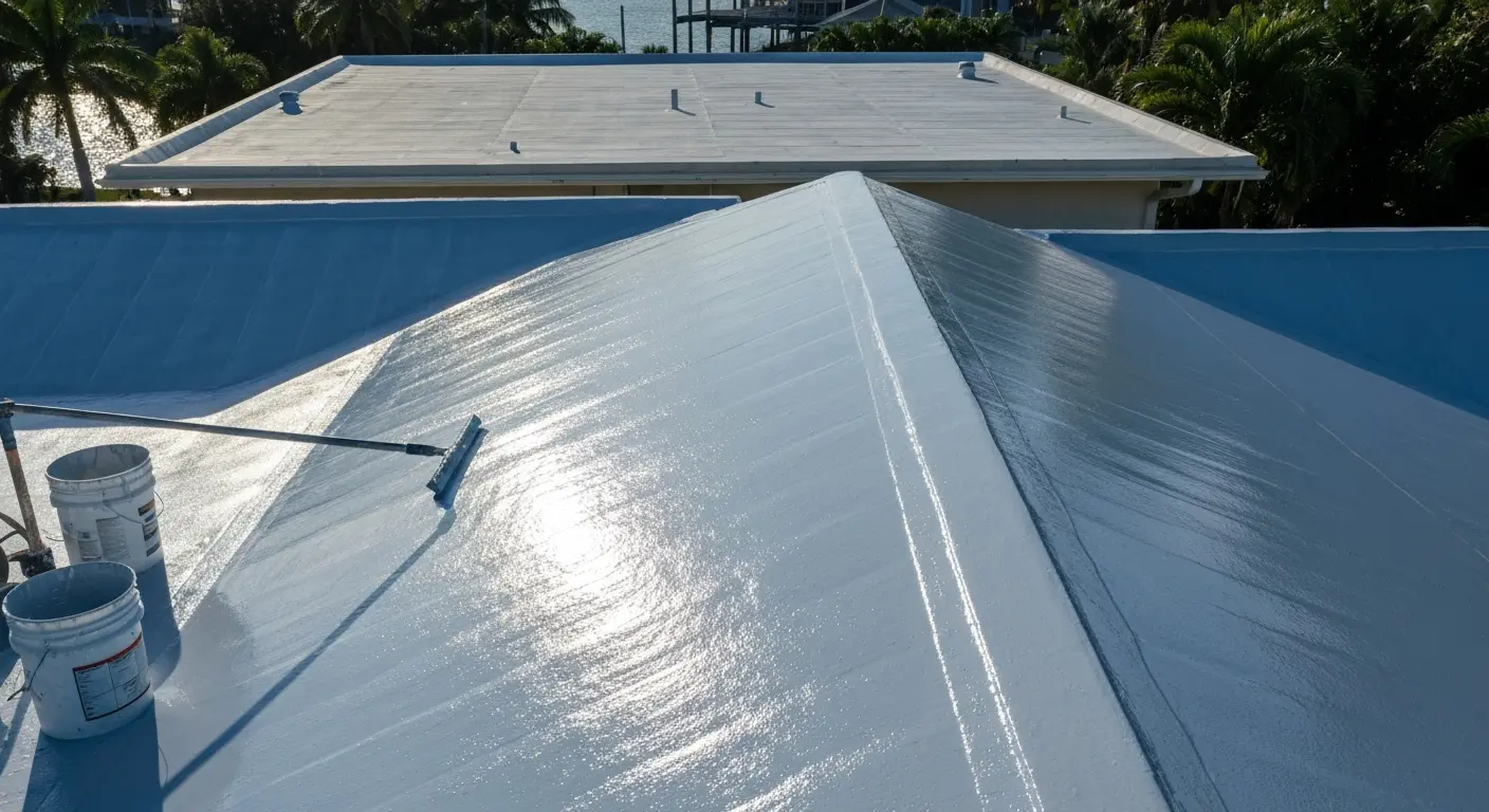 Roof coating application