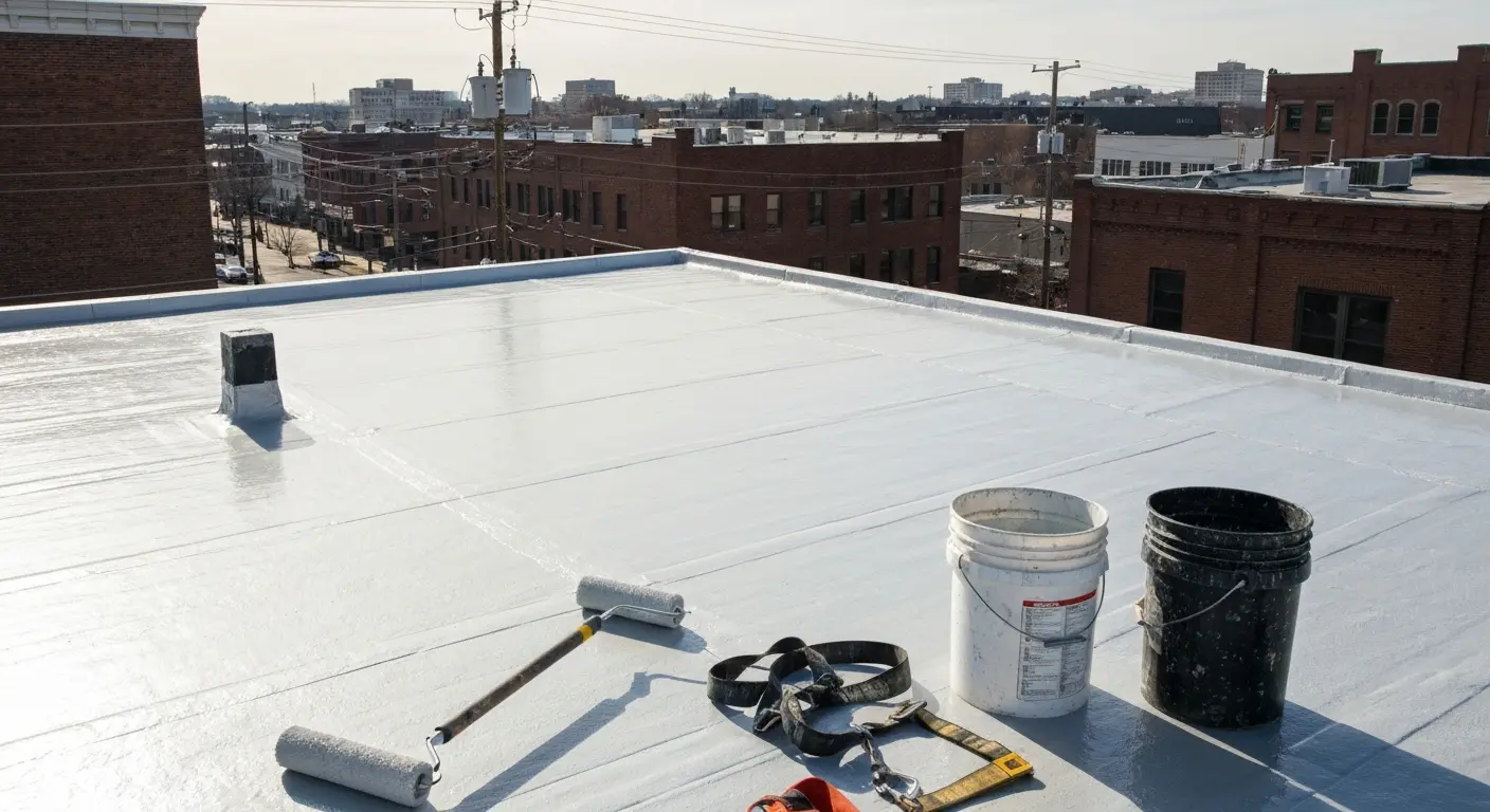 Commercial flat roof restoration