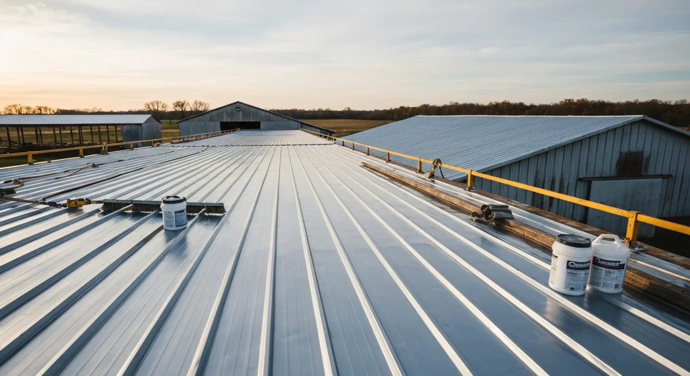 Metal roof coating restoration