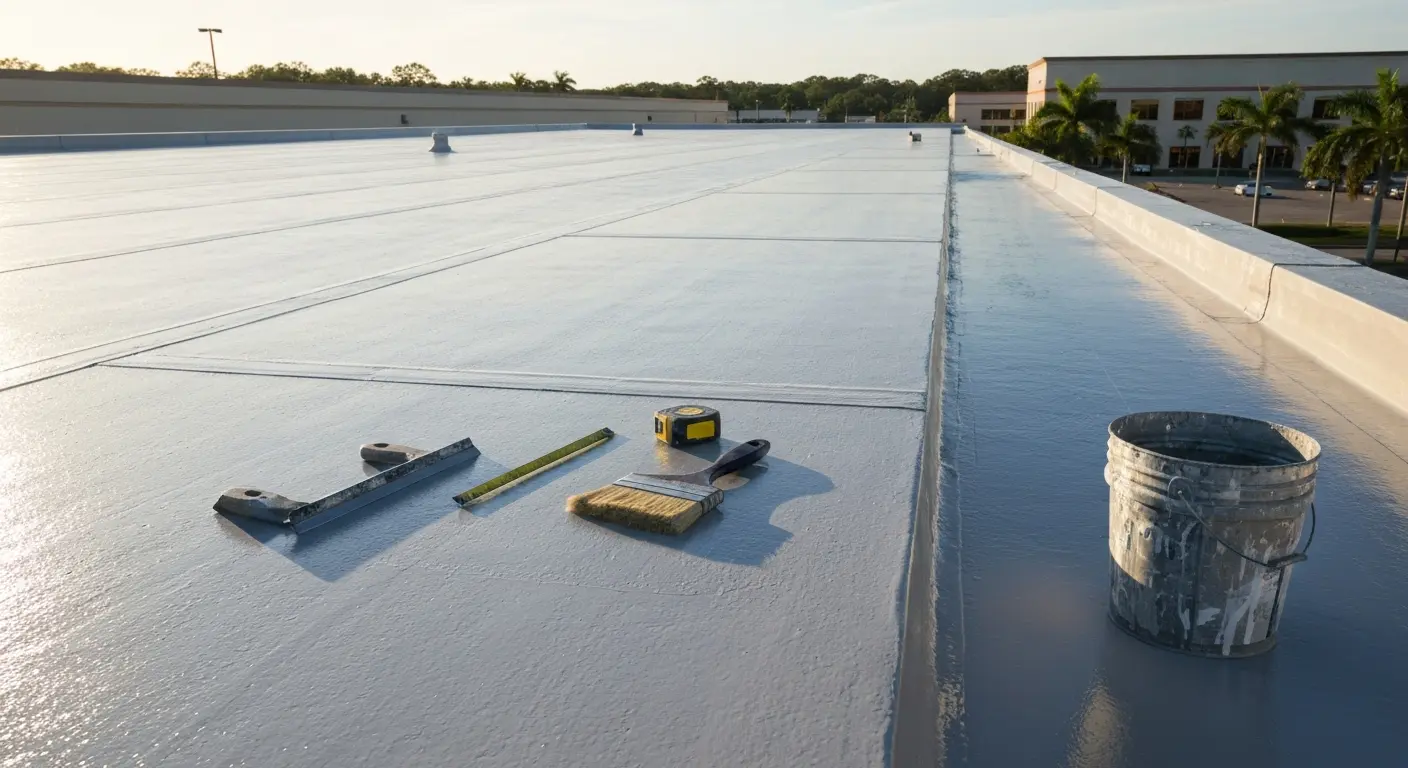 Commercial flat roof coating