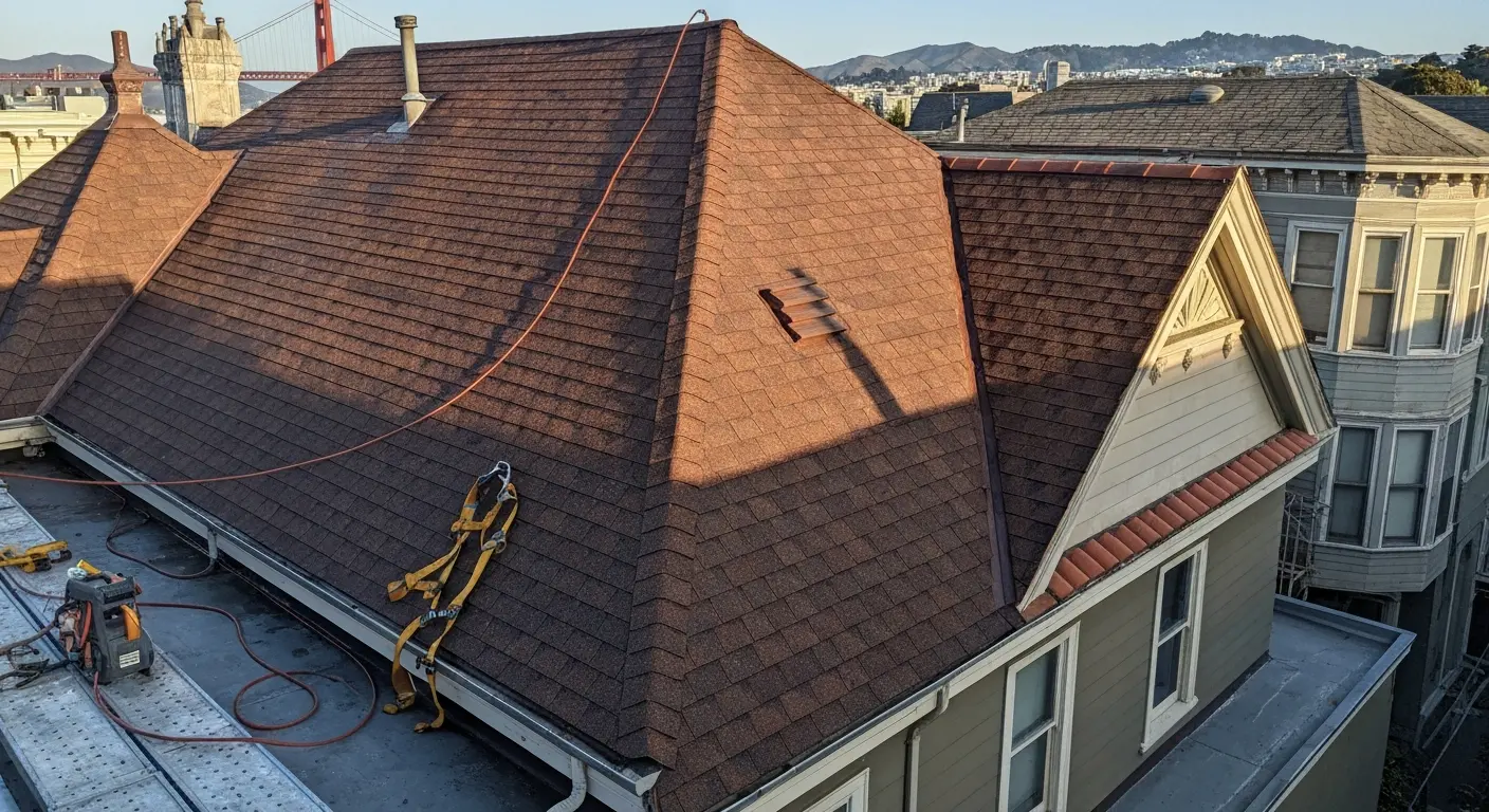 Residential roof restoration project