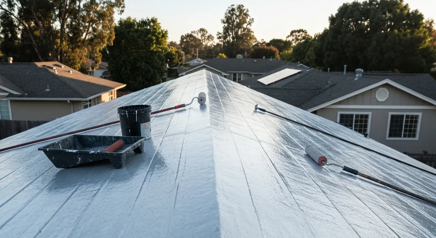 Roof coating application