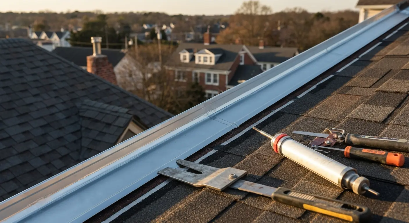 Roof leak inspection and flashing repair