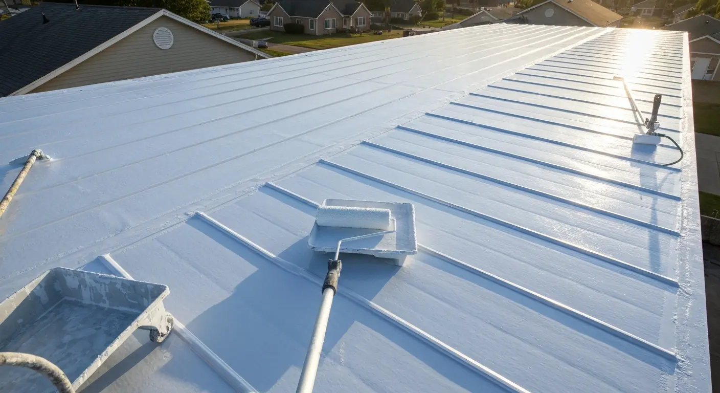 Roof coating application