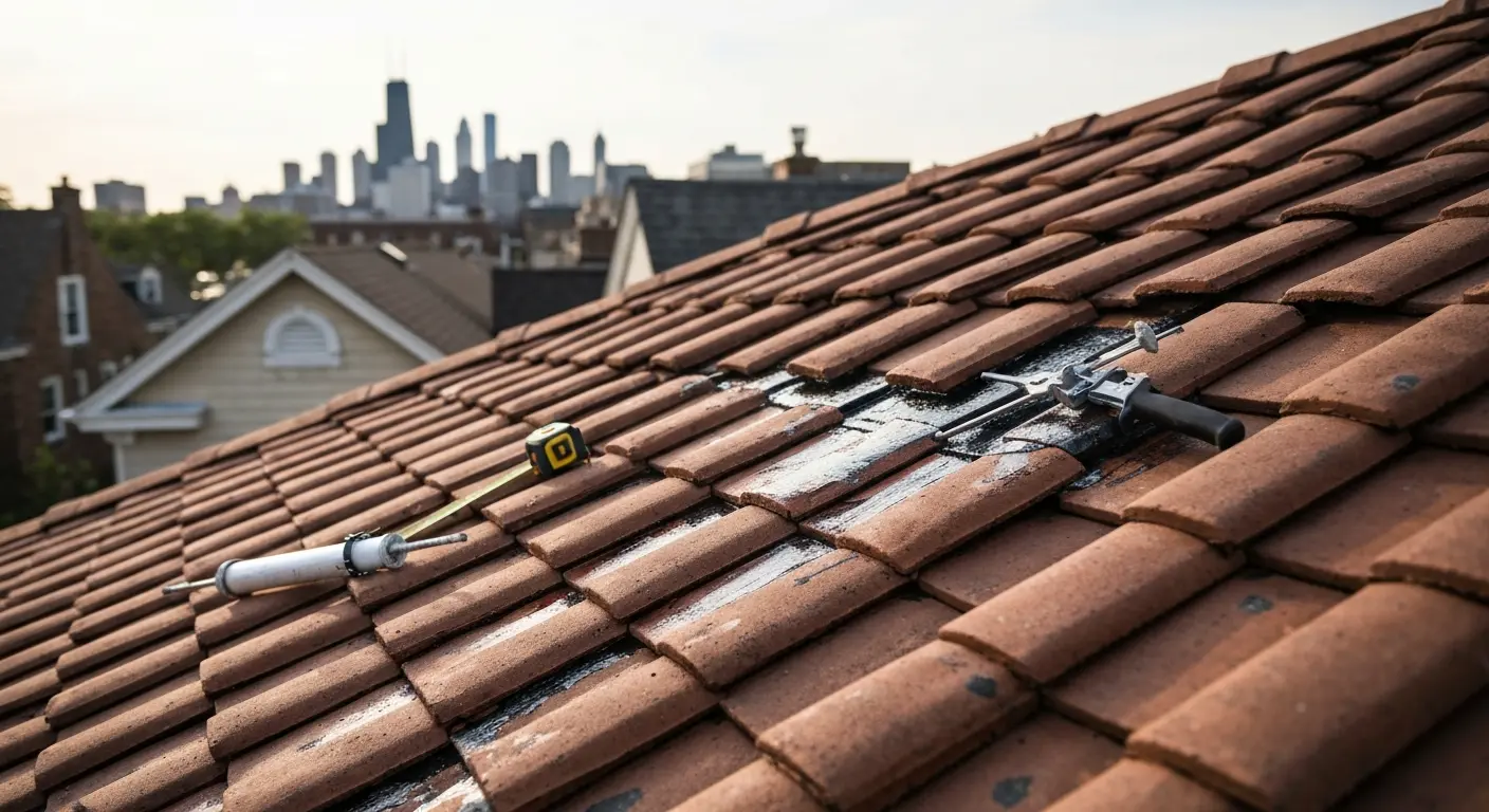 Roof leak repair in Edison Park