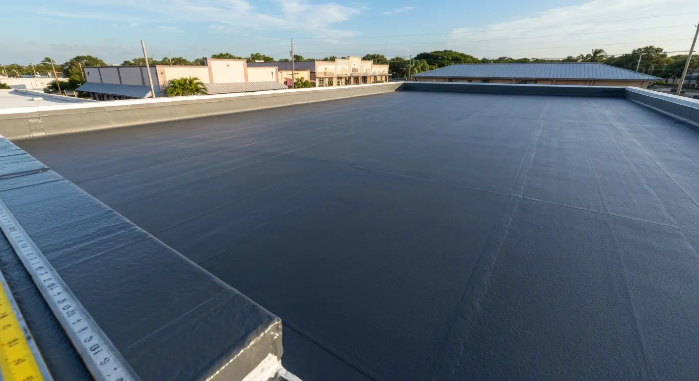 Commercial flat roof coating