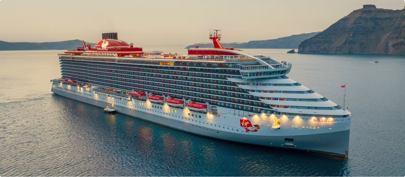 Virgin Voyages Resilient Lady at sea