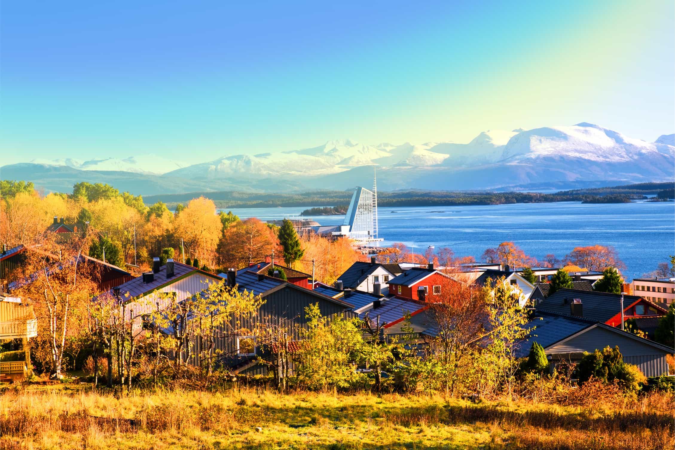 Molde, Norway, beneath the snow-capped Romsdal Alps