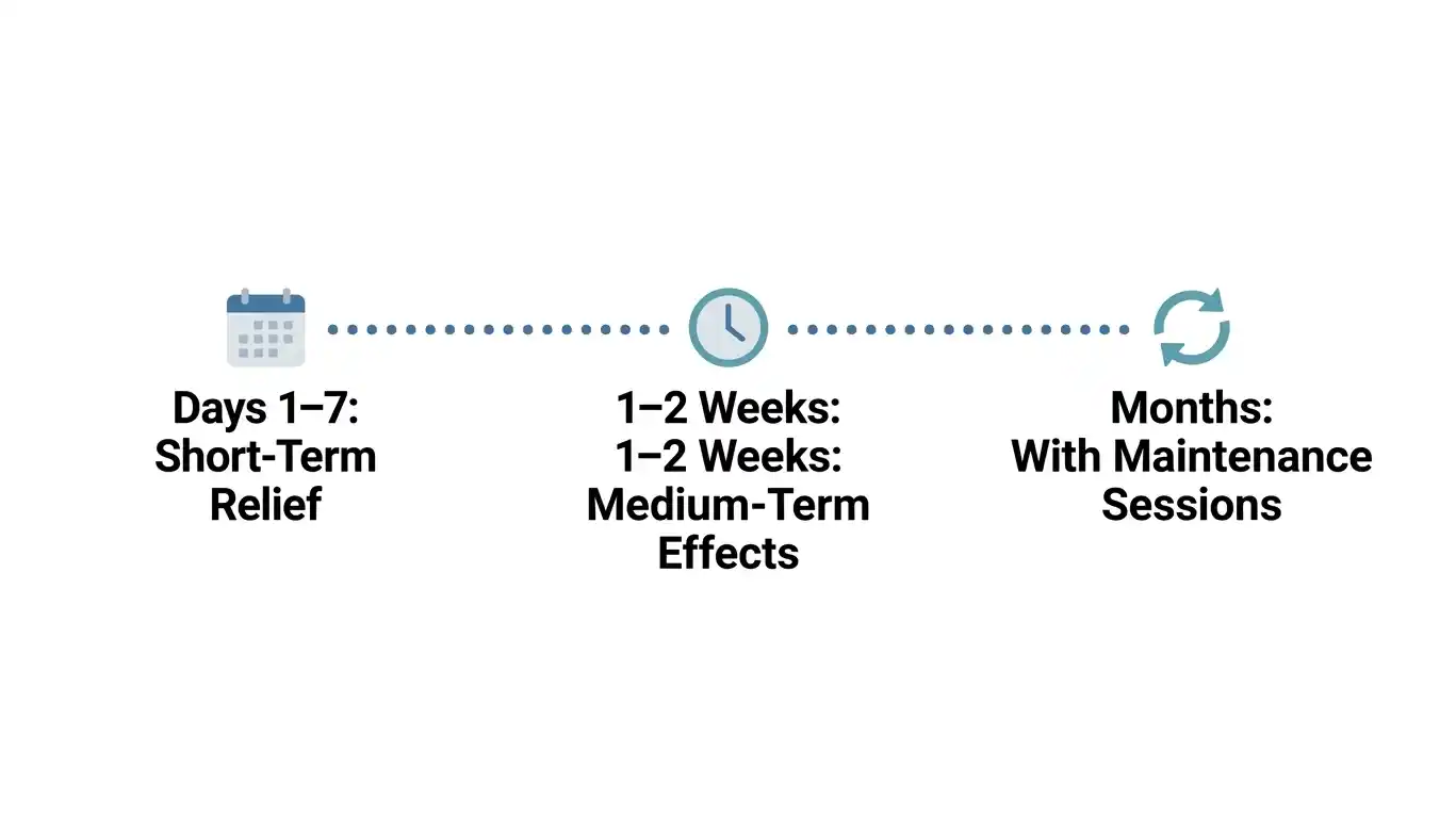 Timeline infographic showing how long ketamine's antidepressant effects last from days to months Timeline infographic showing how long ketamine's antidepressant effects last from days to months