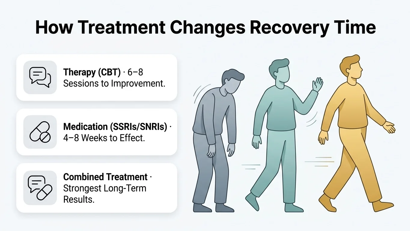 Illustration showing how treatment changes recovery time