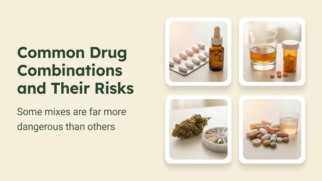 Photographs representing common and dangerous drug and alcohol combinations