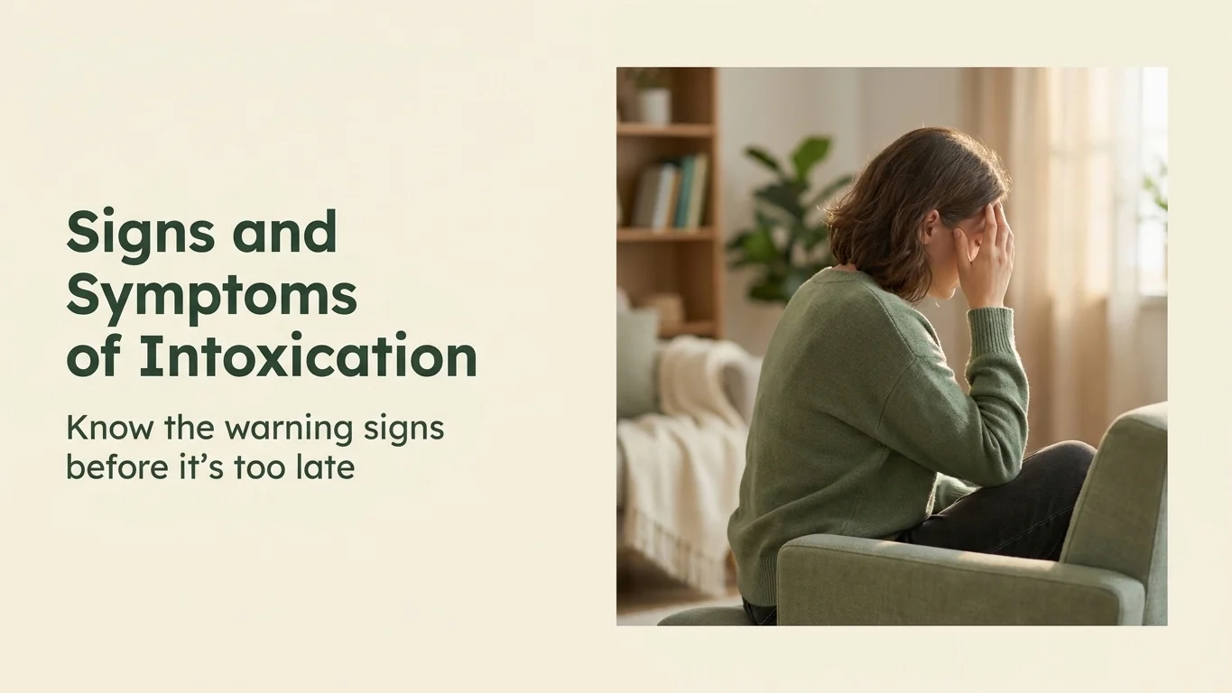 Person sitting at home appearing disoriented, illustrating signs of drug intoxication