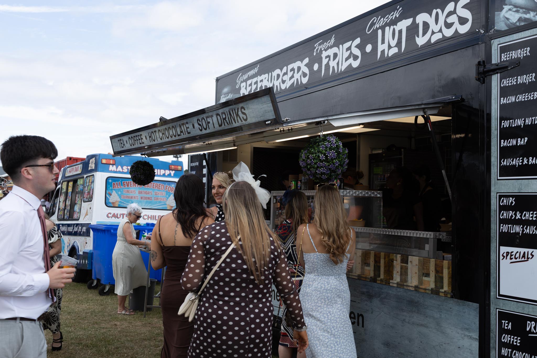 Country fair food area served by a mobile food unit