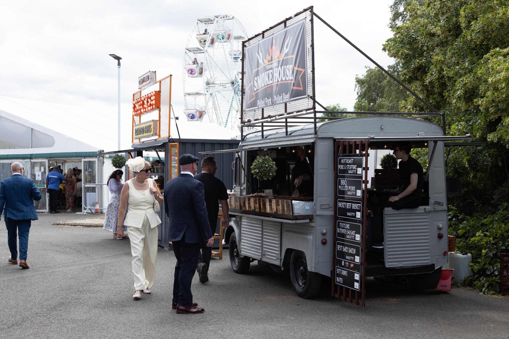 Street food stall serving chicken & chips
