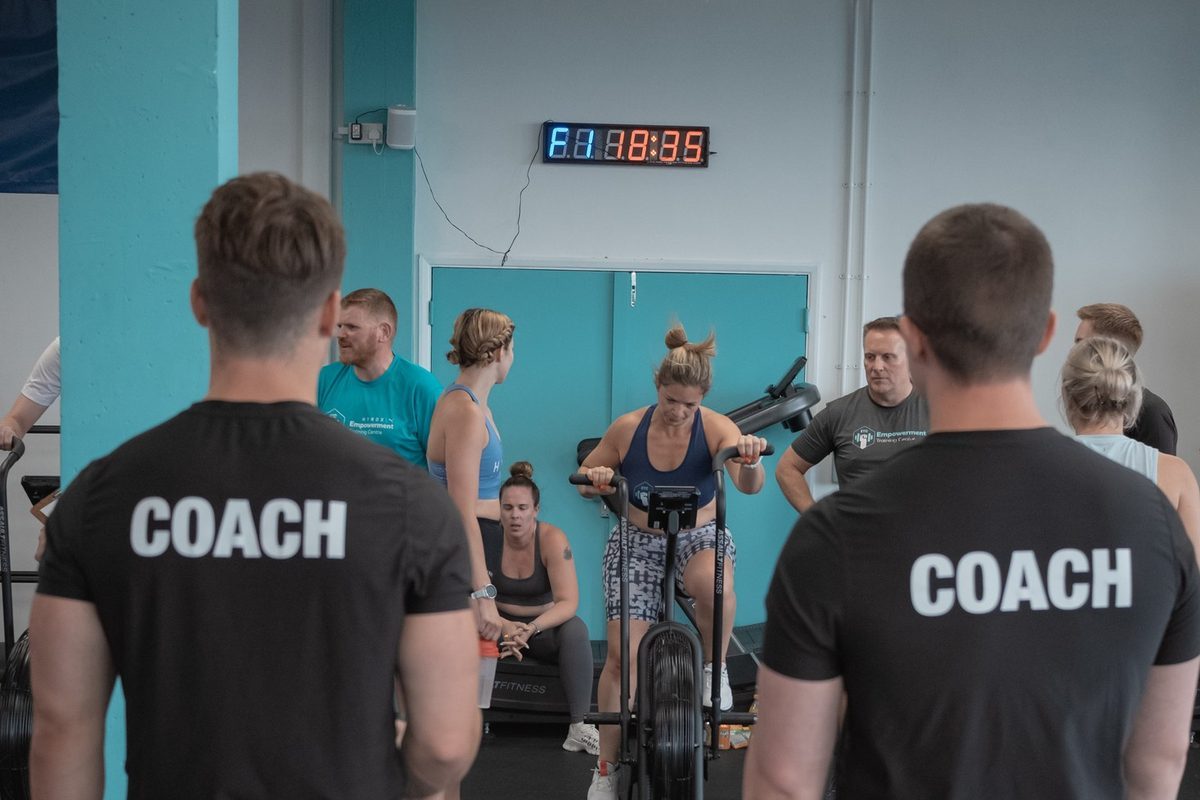 Coaches on the gym floor