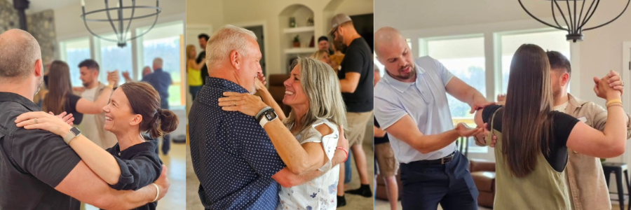Michael and Rachel teaching couples through dance