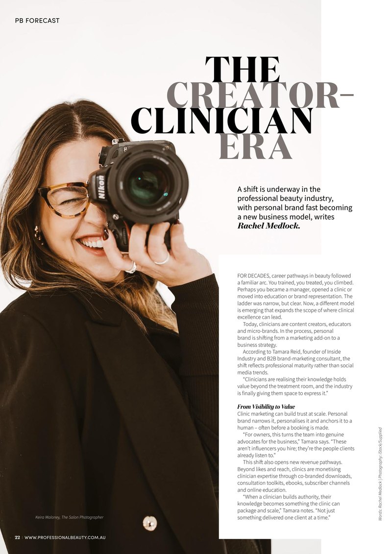 Professional Beauty, Issue 1 2026, page 22: The Creator-Clinician Era