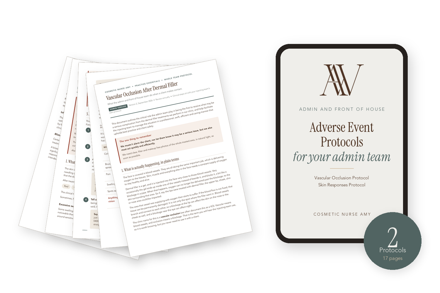 Adverse Event Protocols for your Admin Team: two protocols, 17 pages