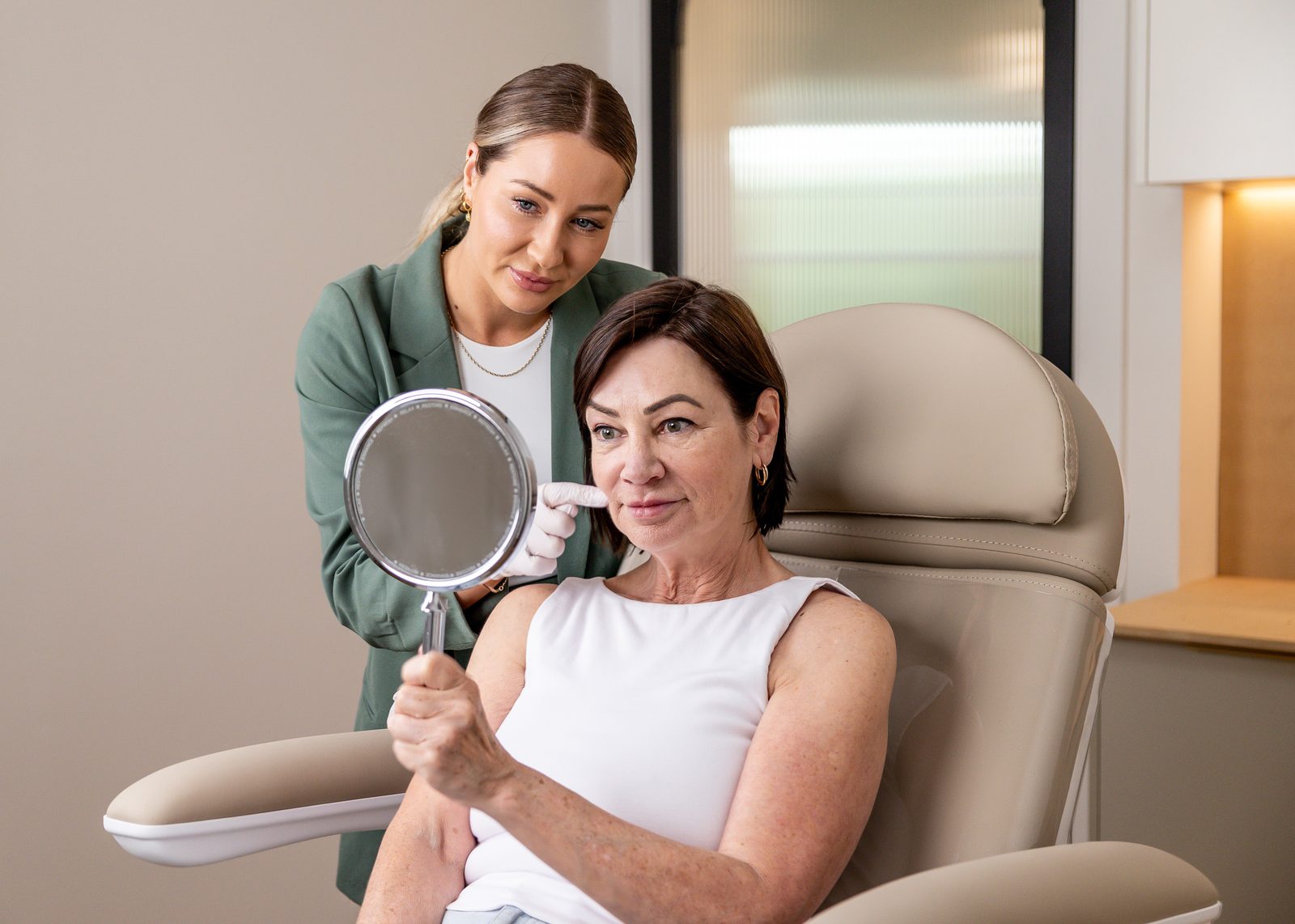 Anna with a client at Eltham Cosmetic Clinic