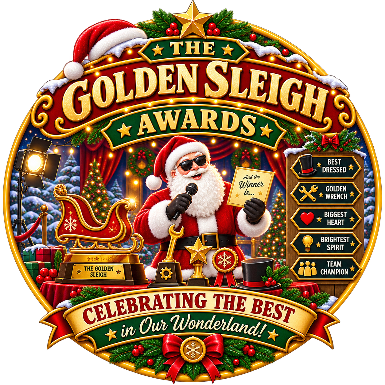 The Golden Sleigh Awards crest