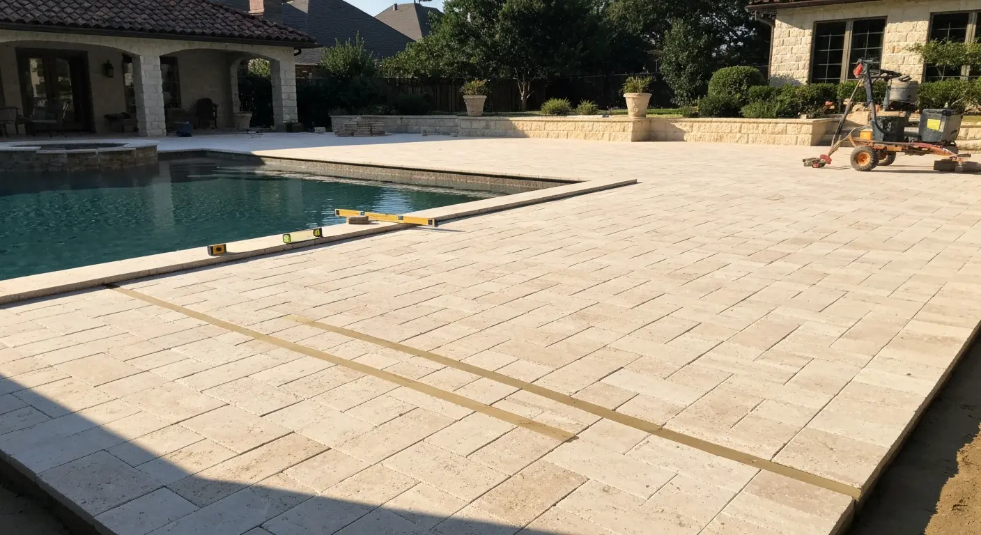 Paver pool deck installation
