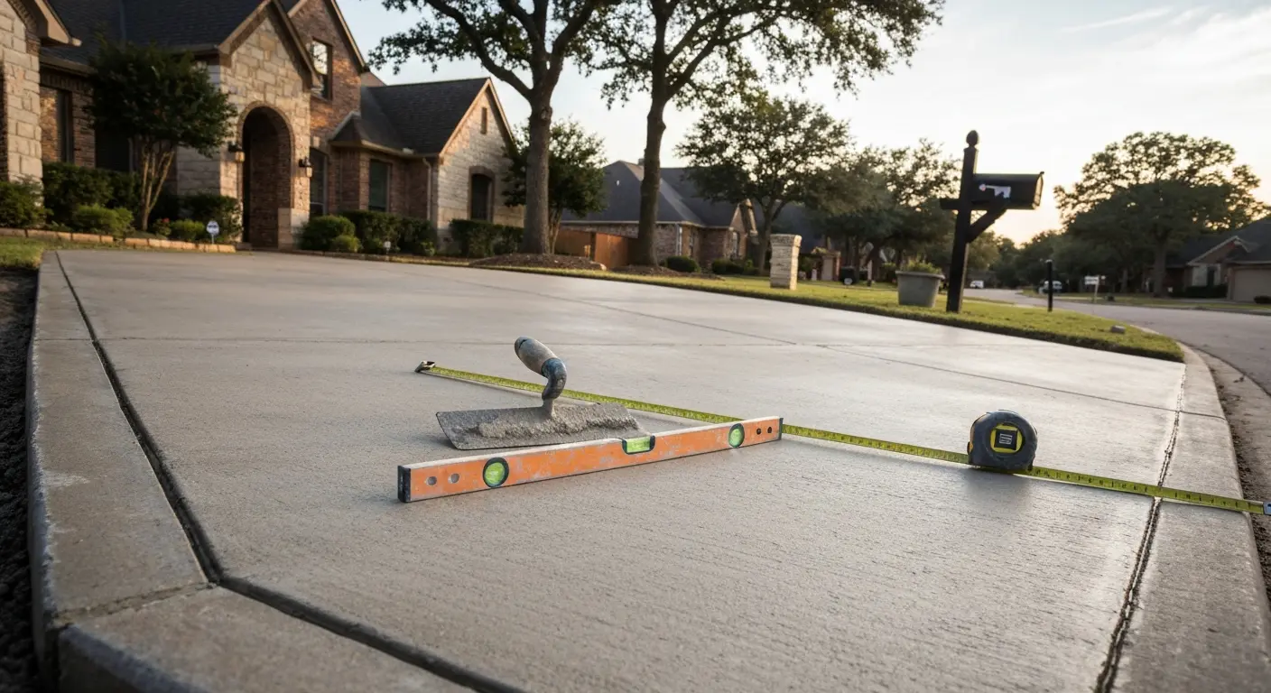 Concrete driveway installation