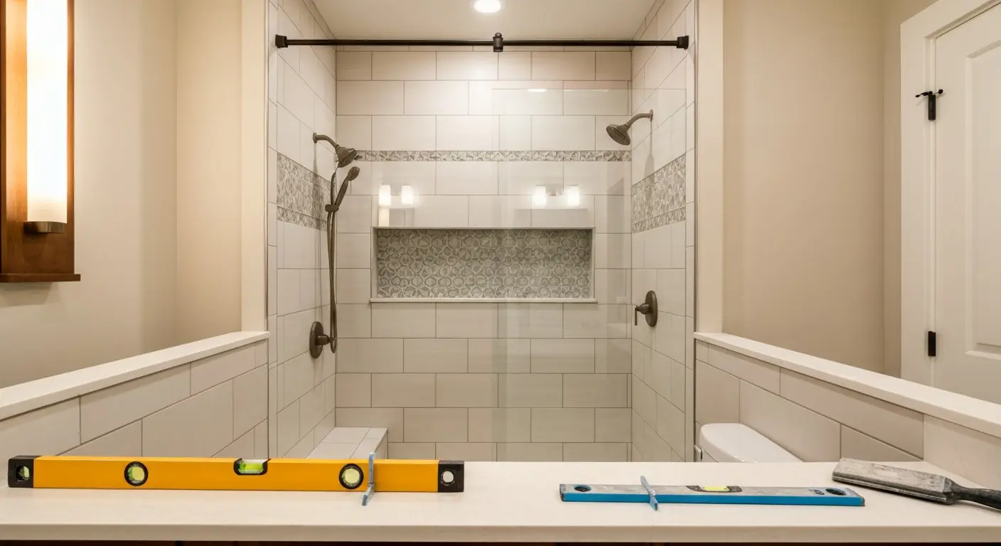Bathroom remodeling with tile shower