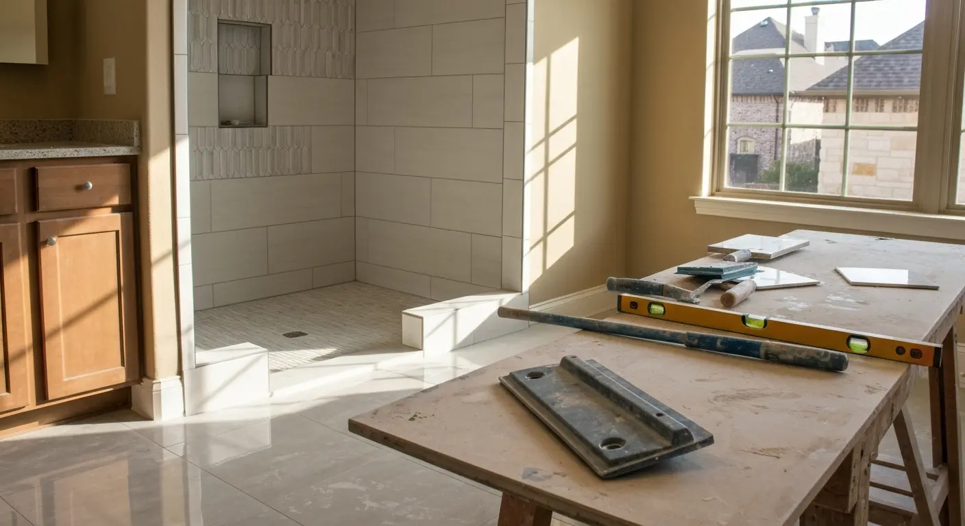 Bathroom tile remodel in Dallas