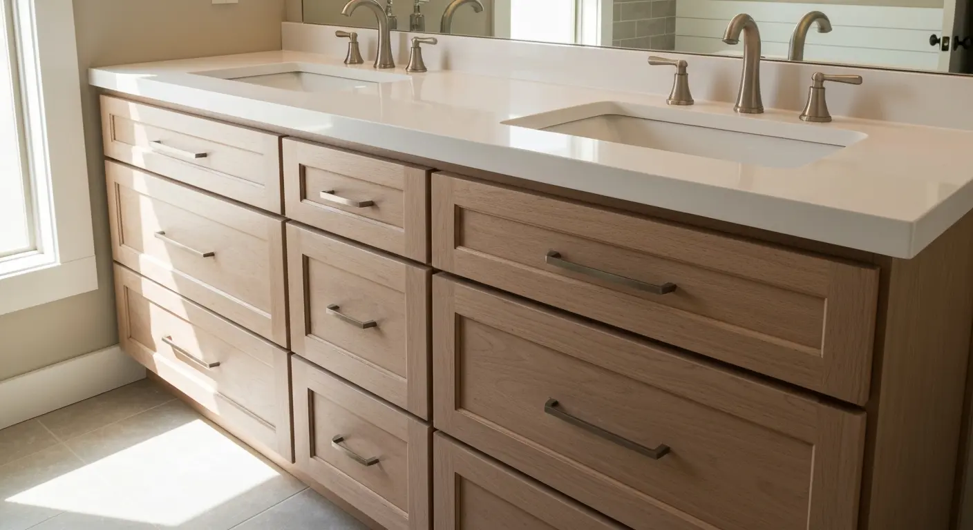 Custom bathroom vanity installation