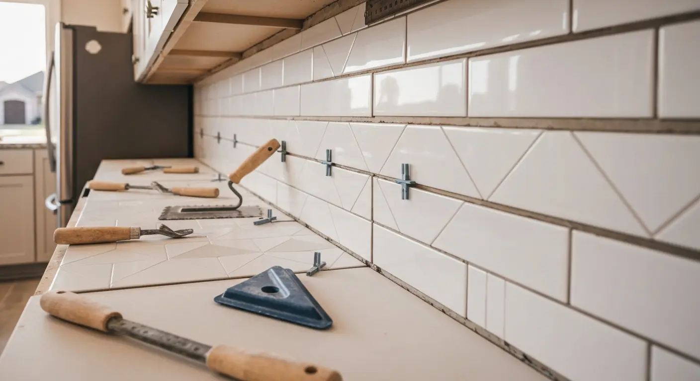 Kitchen backsplash tile installation
