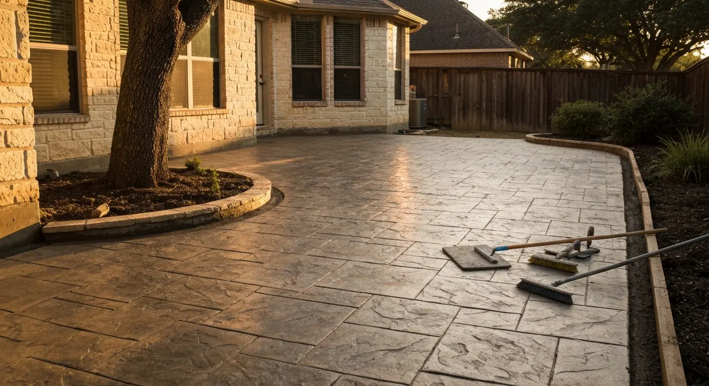 Stamped concrete patio