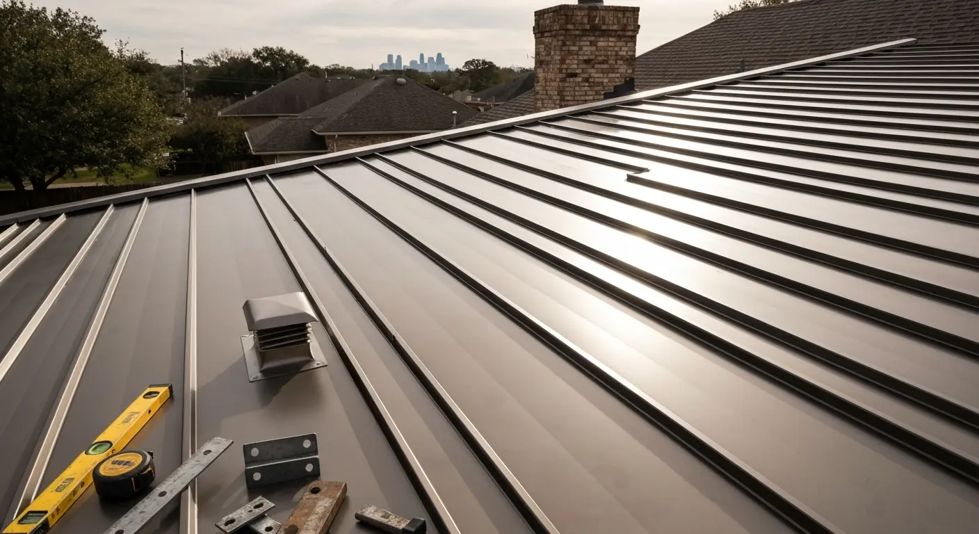 Metal roof replacement in Dallas