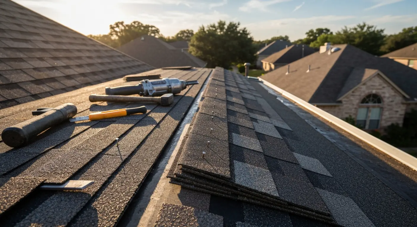Shingle roof repair in Dallas