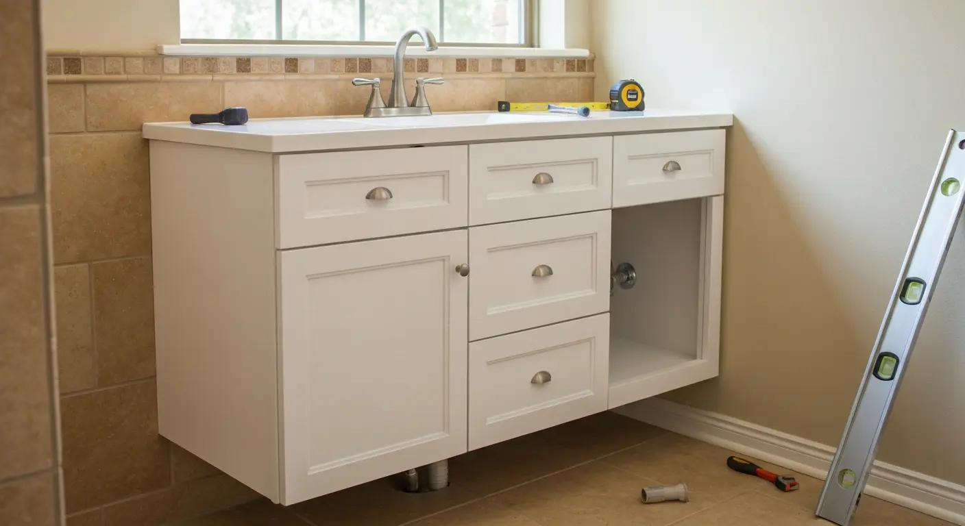 Pedestal to vanity conversion