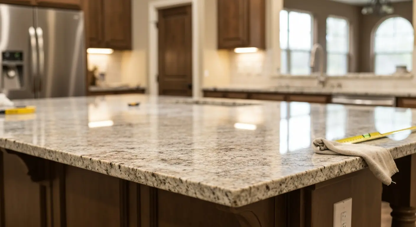 Kitchen island countertop installation