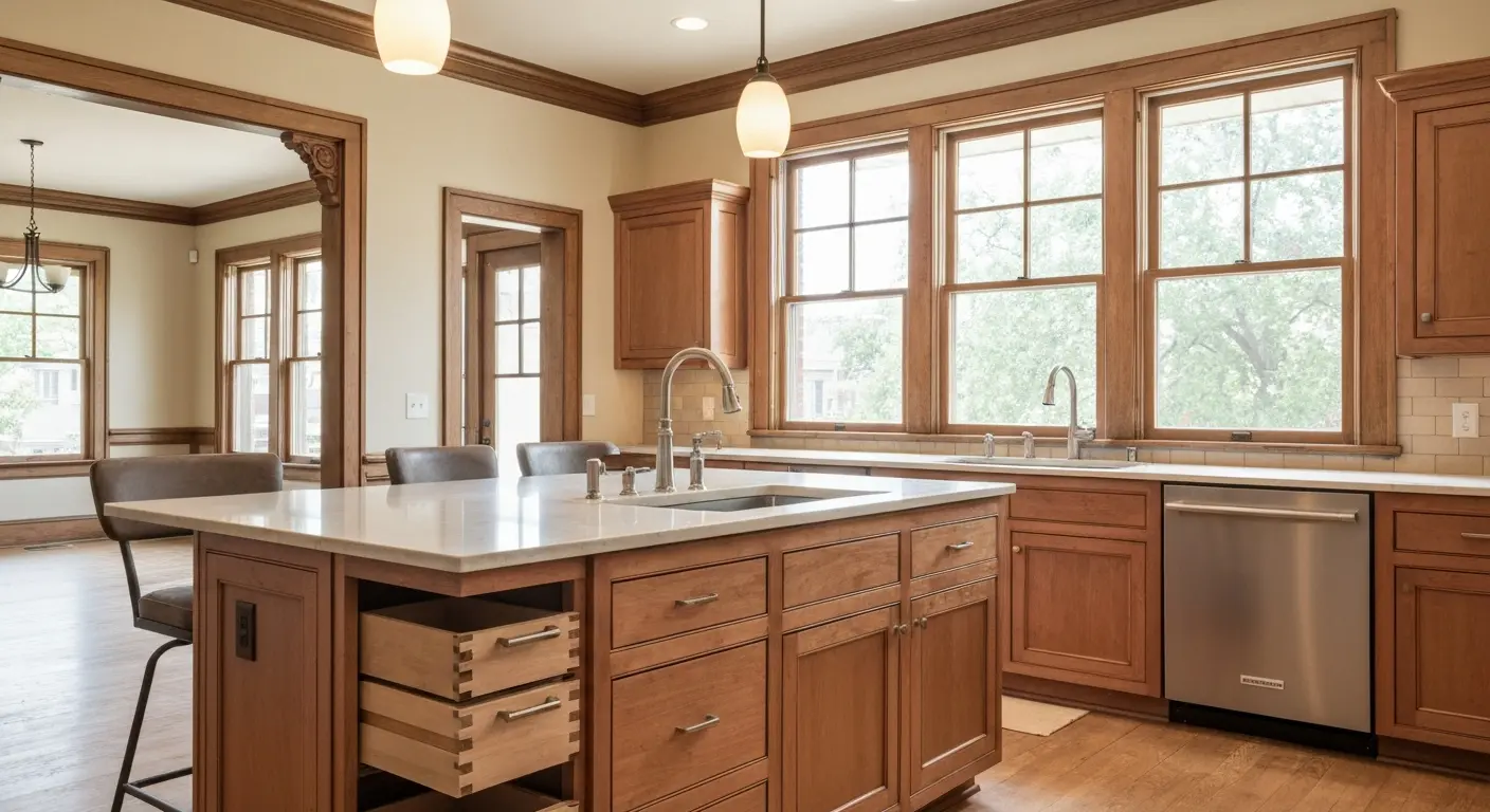 Kitchen remodel with custom cabinets and countertops