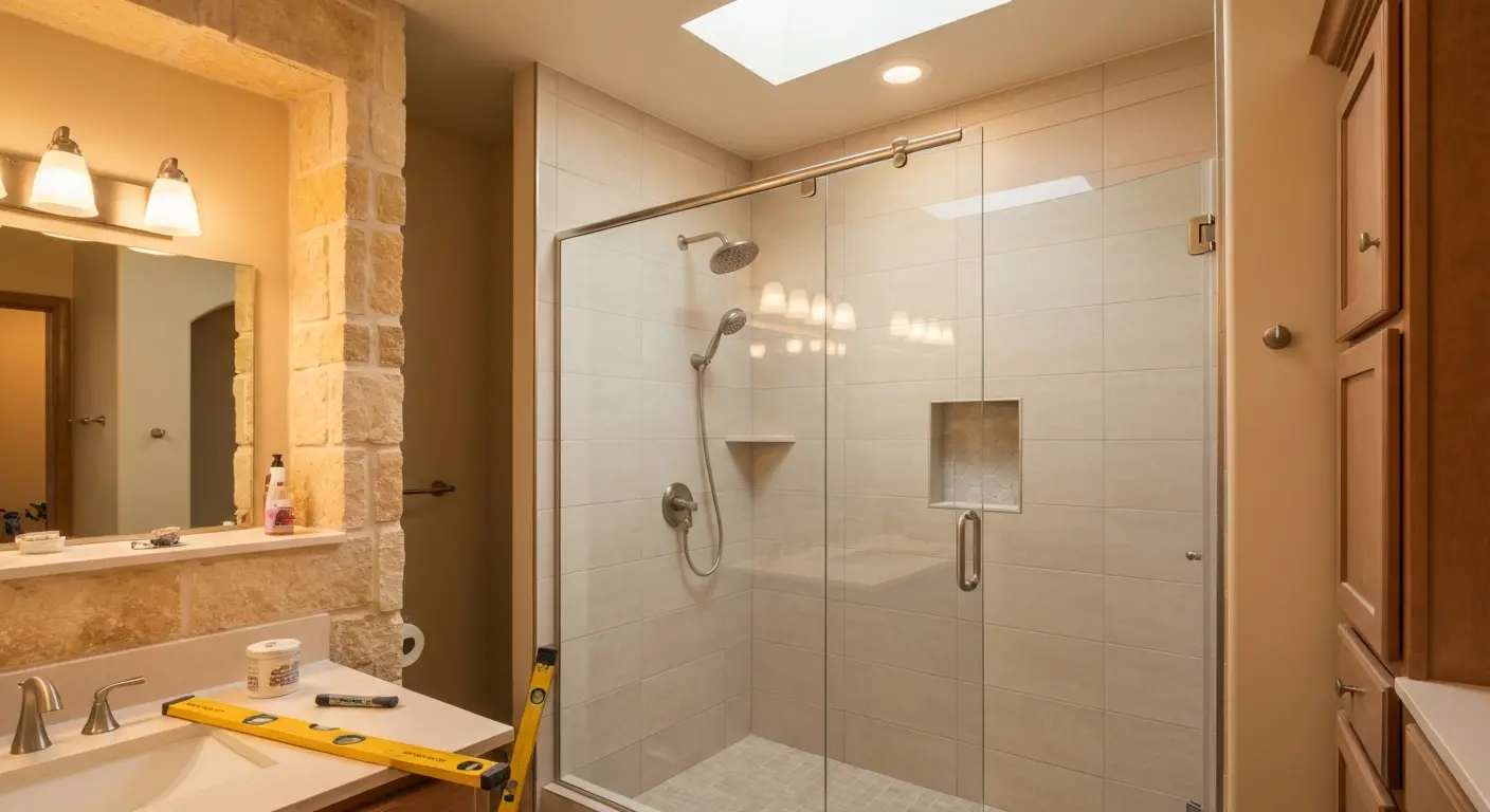 Shower installation in Dallas bathroom
