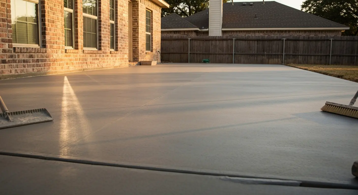 Standard concrete patio installation