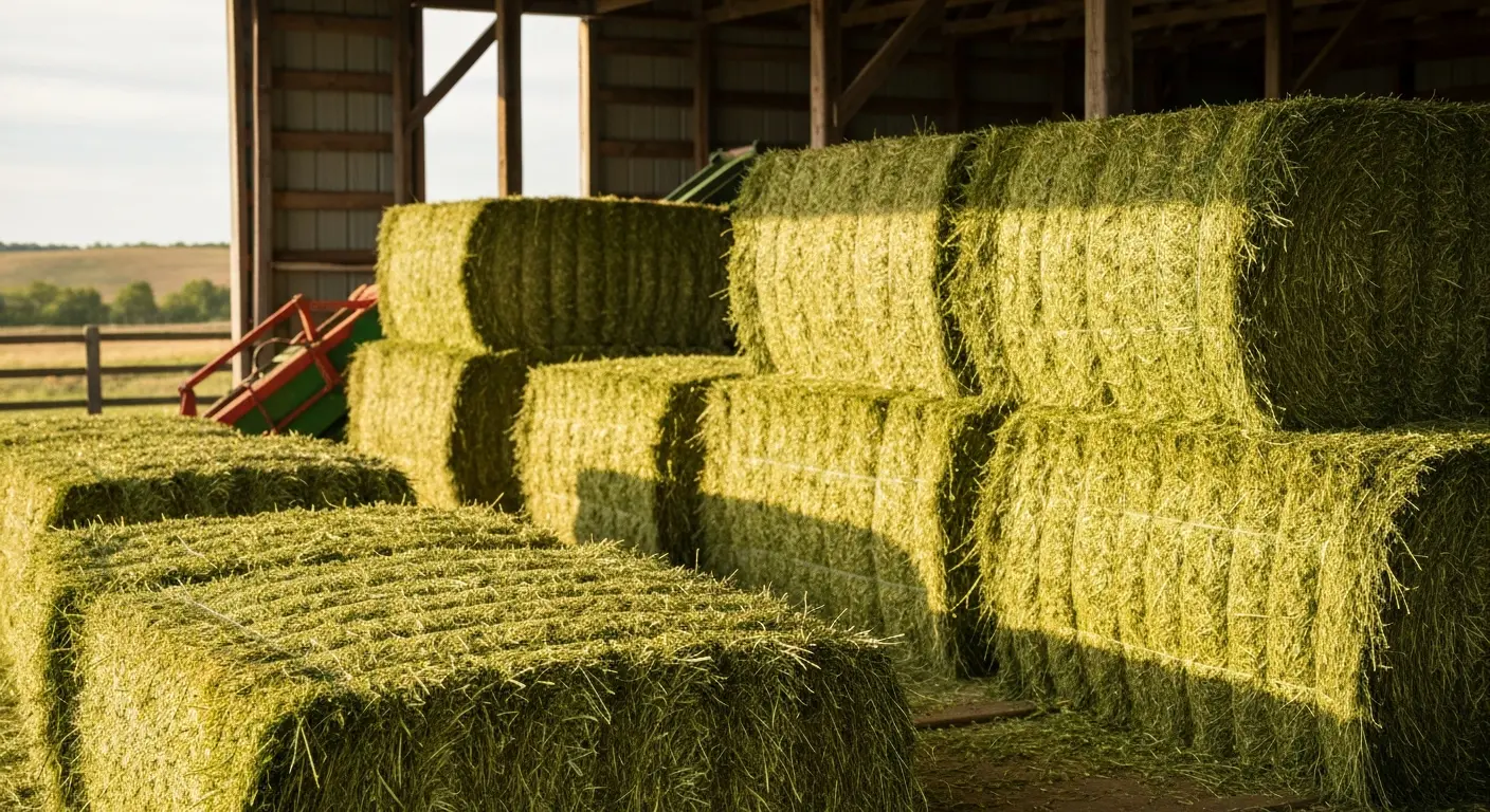 Alfalfa hay bales