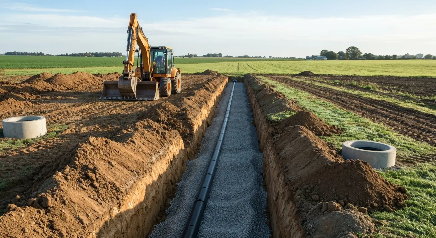 Farm infrastructure and drainage excavation