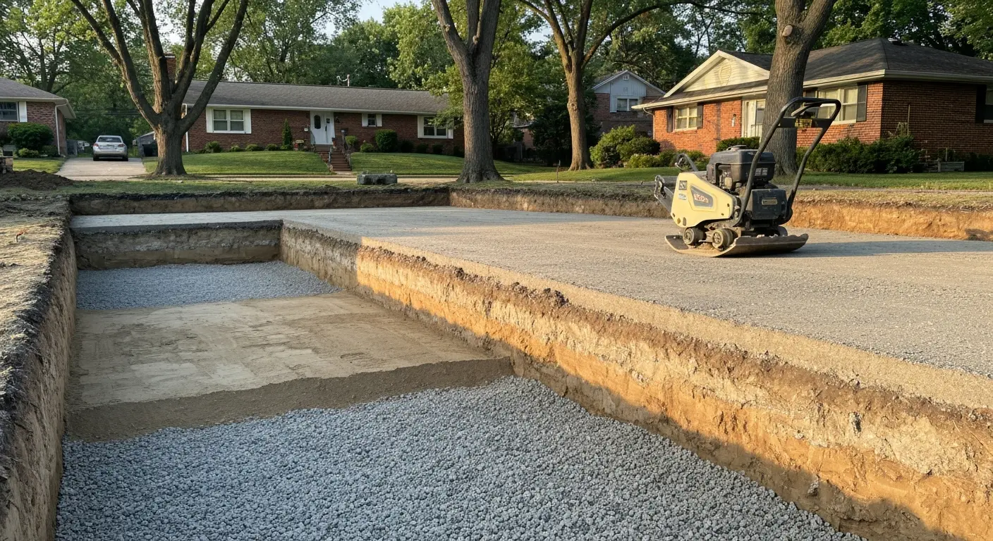 Driveway excavation and preparation