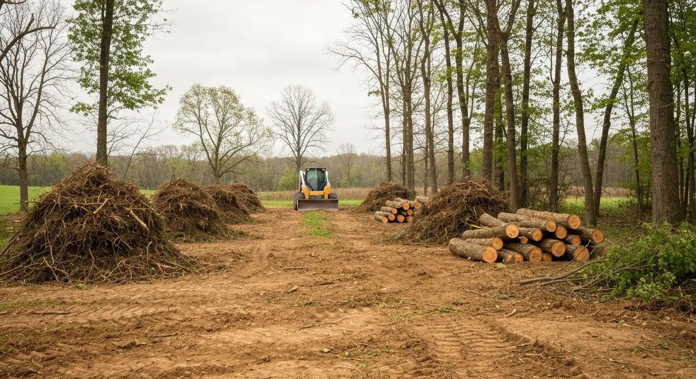 Wooded land clearing project
