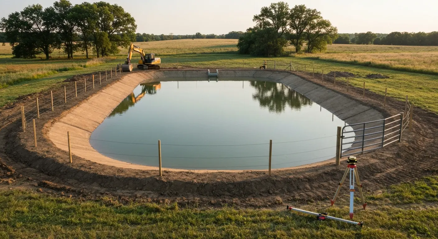 Pond construction for livestock