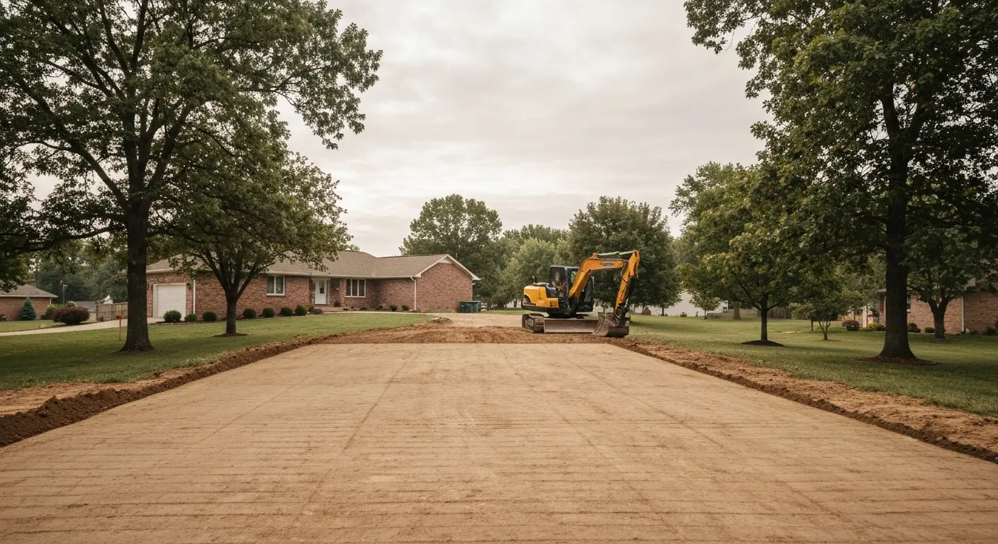 Driveway excavation and grading in Wright City