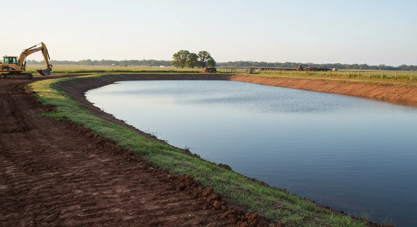 Agricultural excavation and pond construction