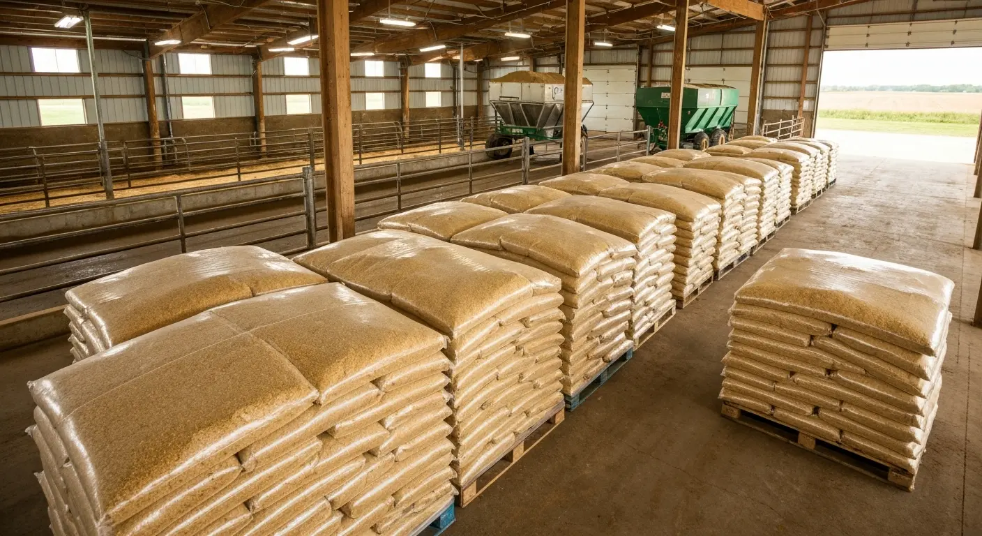 Sawdust bedding delivery for dairy farm