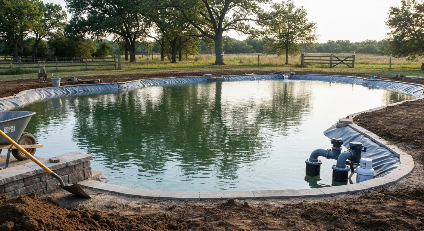 Completed pond installation